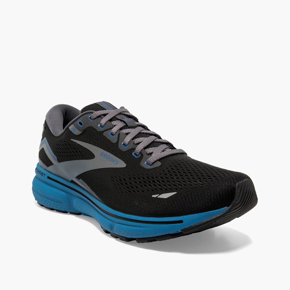 Chaussures Running Route Brooks Ghost 15 Noir Bleu Homme | YOI-6043100